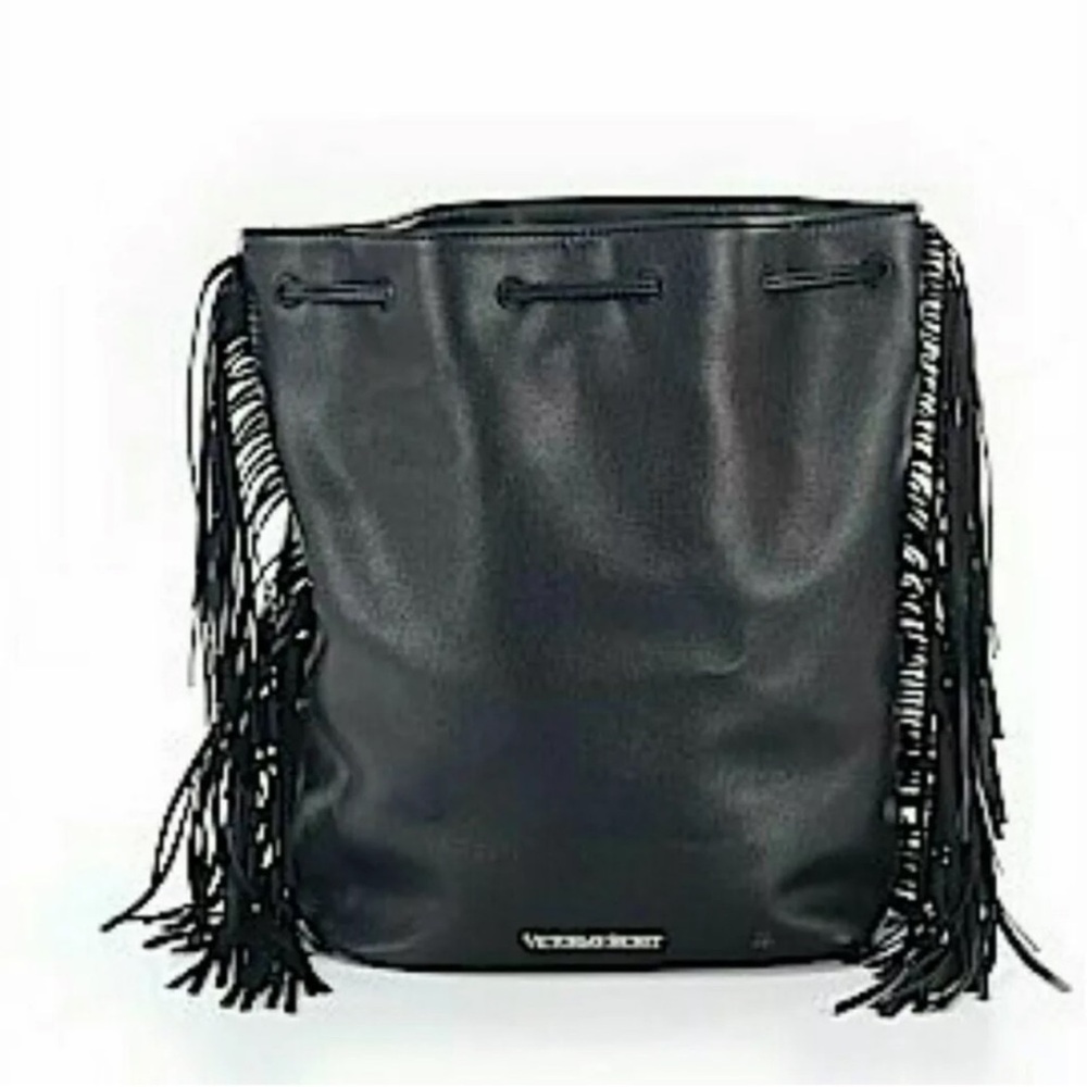 Victoria's Secret Black Fringe Shoulder Bag